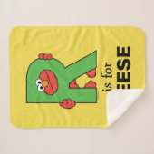 Elmo Alphabet | R Groen Sherpa Deken (Voorkant (horizontaal))