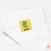 Elmo Alphabet | R Groen Vierkante Sticker (Envelop)