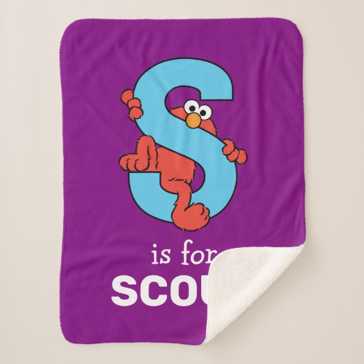 Elmo Alphabet | S Blauw Sherpa Deken (Voorkant)