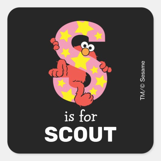 Elmo Alphabet | S Star Vierkante Sticker (Voorkant)