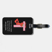 Elmo Alphabet | T Roze Bagagelabel (Achterkant horizontaal)