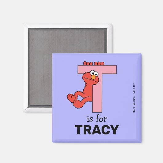 Elmo Alphabet | T Roze Magneet (Voorkant / Achterkant)