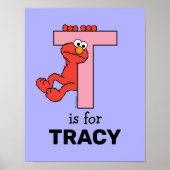 Elmo Alphabet | T Roze Poster (Voorkant)