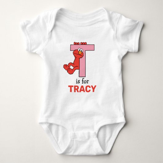 Elmo Alphabet | T Roze Romper (Voorkant)