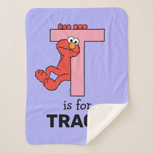 Elmo Alphabet | T Roze Sherpa Deken (Voorkant)
