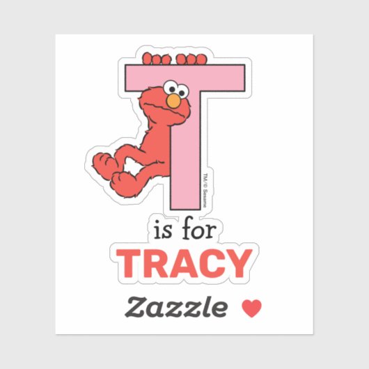 Elmo Alphabet | T Roze Sticker (Vel)