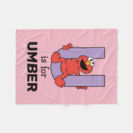Elmo Alphabet | U PAARS Fleece Deken (Voorkant (Horizontaal))