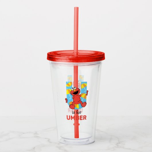 Elmo Alphabet | U Umbrella Acryl Drinkbeker (Voorkant)