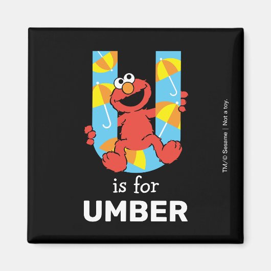 Elmo Alphabet | U Umbrella Magneet (Voorkant)