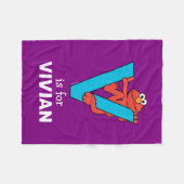 Elmo Alphabet | V Blauw Fleece Deken (Voorkant (Horizontaal))