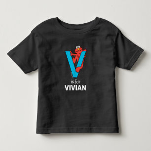 Elmo Alphabet   V Blauw Kinder Shirts