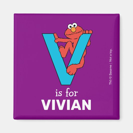 Elmo Alphabet | V Blauw Magneet (Voorkant)