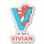 Elmo Alphabet | V Blauw Sticker (Voorkant)