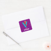 Elmo Alphabet | V Blauw Vierkante Sticker (Envelop)