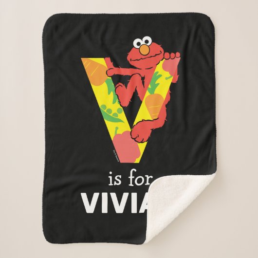 Elmo Alphabet | V Plantaardige gewassen Sherpa Deken (Voorkant)