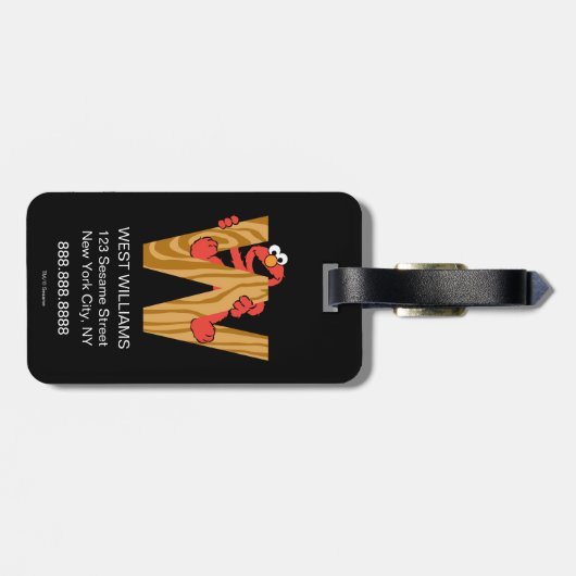 Elmo Alphabet | W Hout Bagagelabel (Achterkant horizontaal)