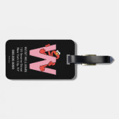 Elmo Alphabet | W Roze Bagagelabel (Achterkant horizontaal)