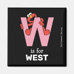 Elmo Alphabet   W Roze Magneet