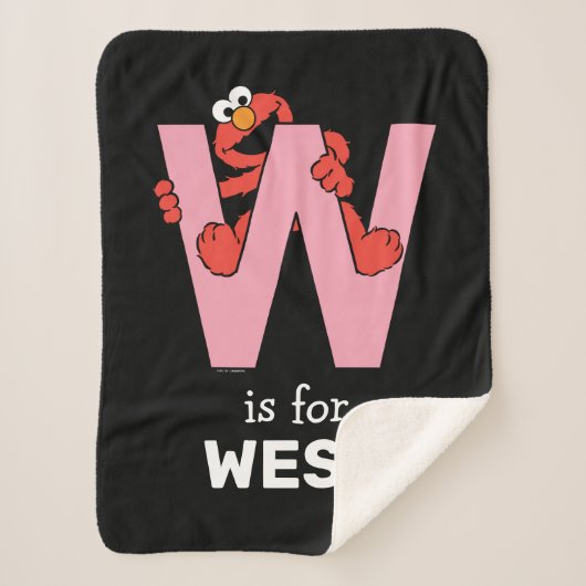 Elmo Alphabet | W Roze Sherpa Deken (Voorkant)