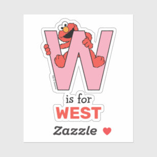 Elmo Alphabet   W Roze Sticker