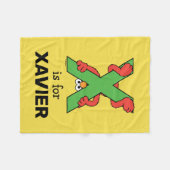 Elmo Alphabet | X Groen Fleece Deken (Voorkant (Horizontaal))