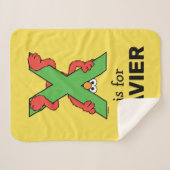 Elmo Alphabet | X Groen Sherpa Deken (Voorkant (horizontaal))