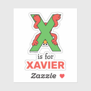 Elmo Alphabet X Groen Sticker
