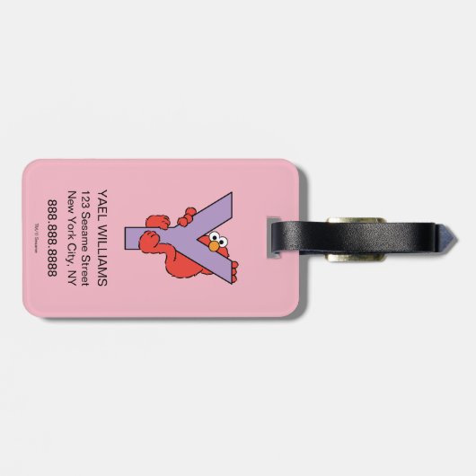 Elmo Alphabet | Y PAARS Bagagelabel (Achterkant horizontaal)