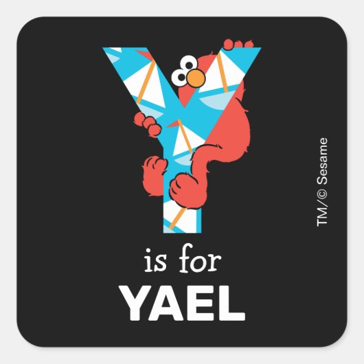 Elmo Alphabet | Y Yacht Vierkante Sticker (Voorkant)