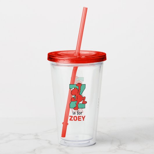 Elmo Alphabet | Z BLAUWGROEN Acryl Drinkbeker (Achterkant)