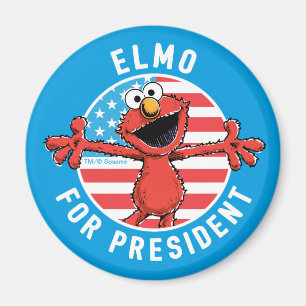 Elmo als President - Vlag Magneet