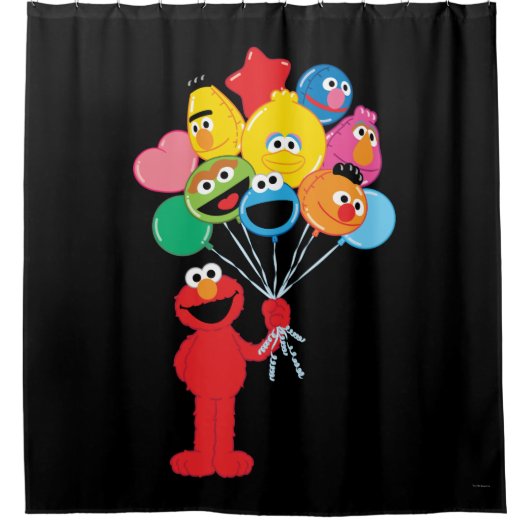 Elmo Balloons Douchegordijn (Voorkant)