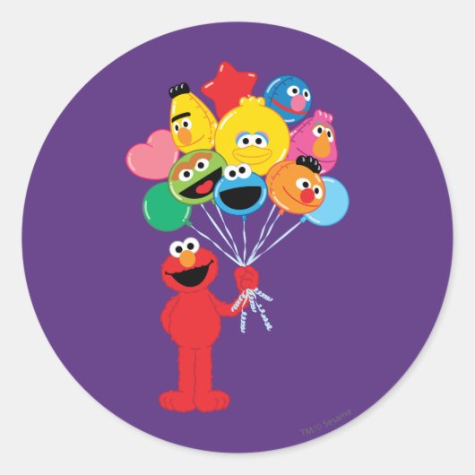 Elmo Balloons Ronde Sticker (Voorkant)