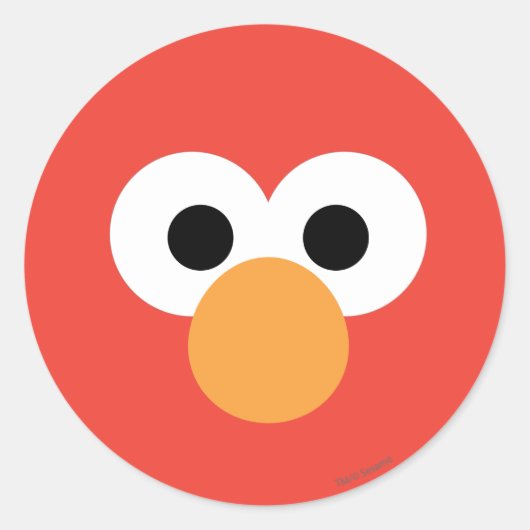 Elmo Big Face Ronde Sticker (Voorkant)