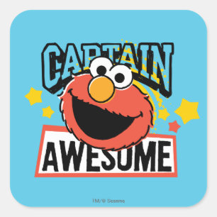 Elmo Captain Comic Vierkante Sticker