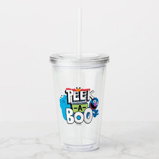 Elmo, Cookie & Grover| Peek-a-Boo Acryl Drinkbeker (Voorkant)