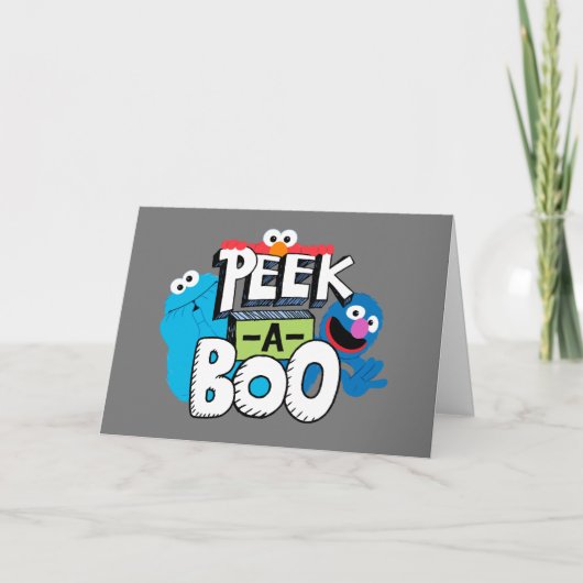 Elmo, Cookie & Grover | Peek-a-Boo Kaart (Voorkant)