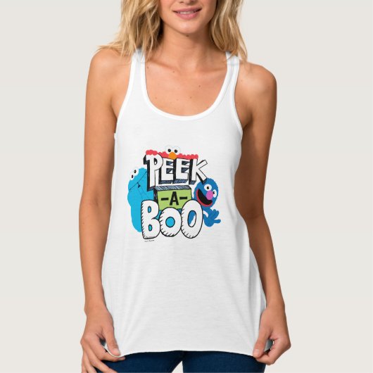 Elmo, Cookie & Grover| Peek-a-Boo Tanktop (Voorkant)