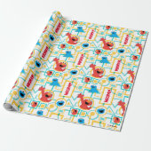 Elmo & Cookie Monster Fun Shapes Pattern Cadeaupapier (Uitgerold)