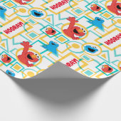 Elmo & Cookie Monster Fun Shapes Pattern Cadeaupapier (Hoek)