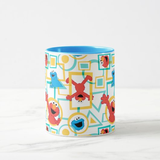 Elmo & Cookie Monster Fun Shapes Pattern Mok (Midden)