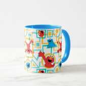 Elmo & Cookie Monster Fun Shapes Pattern Mok (Voorkant rechts)