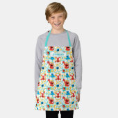 Elmo & Cookie Monster Fun Shapes Pattern Schort (Gedragen)
