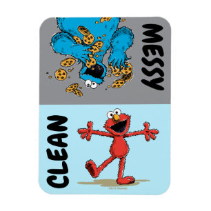 Elmo & Cookie Monster "Schoon of vuil" Vaatwasser Magneet