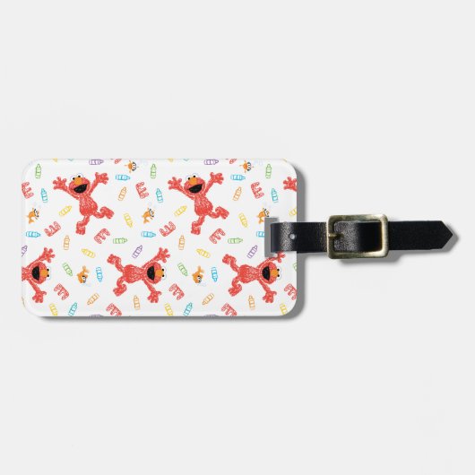 Elmo Crayon Pattern Bagagelabel (Voorkant horizontaal)