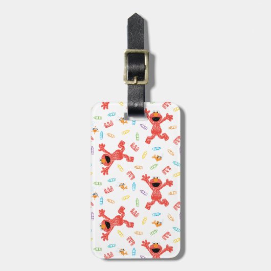 Elmo Crayon Pattern Bagagelabel (Voorkant verticaal)