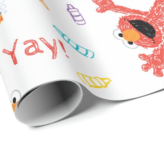 Elmo Crayon Pattern Cadeaupapier (Rol Hoek)