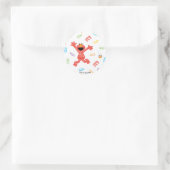 Elmo Crayon Pattern Ronde Sticker (Tas)