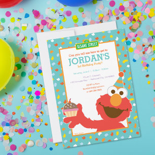 Elmo - Cupcake & Confetti 1er Invitation anniversa