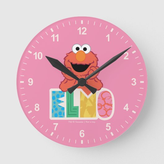 Elmo Cute & Fun Ronde Klok (Voorkant)